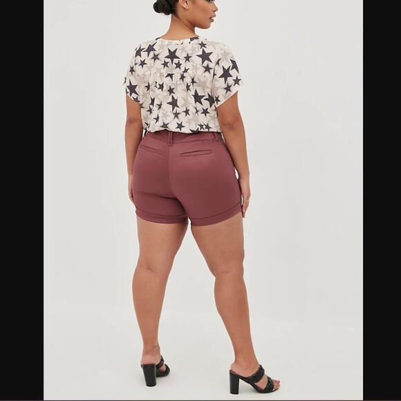 Torrid 5 Inch Stretch Sateen Mid-Rise Shorts Ginger Plus Size 20 NEW - Picture 3 of 3